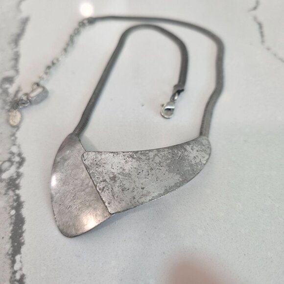 Vintage Marjorie Baer Necklace Abstract Pendant Lobster Clasp Statement Jewelry - Picture 8 of 8